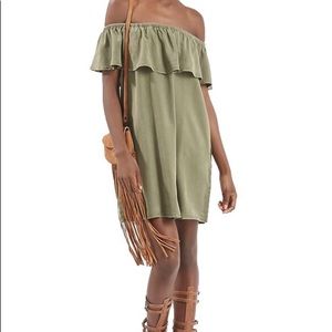 Topshop Ruffled Off the Shoulder Dress